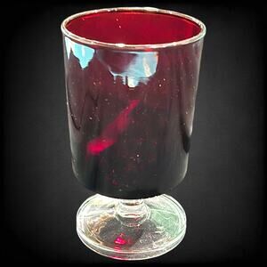 70s Vintage Dark Red Arcoroc Luminarc France Stem Cocktail Cordial Glass 8 Oz